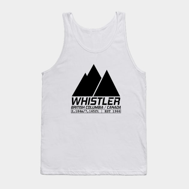 Ski Whistler British Columbia Canada Skiing and Snowboarding Tank Top by ChrisWilson